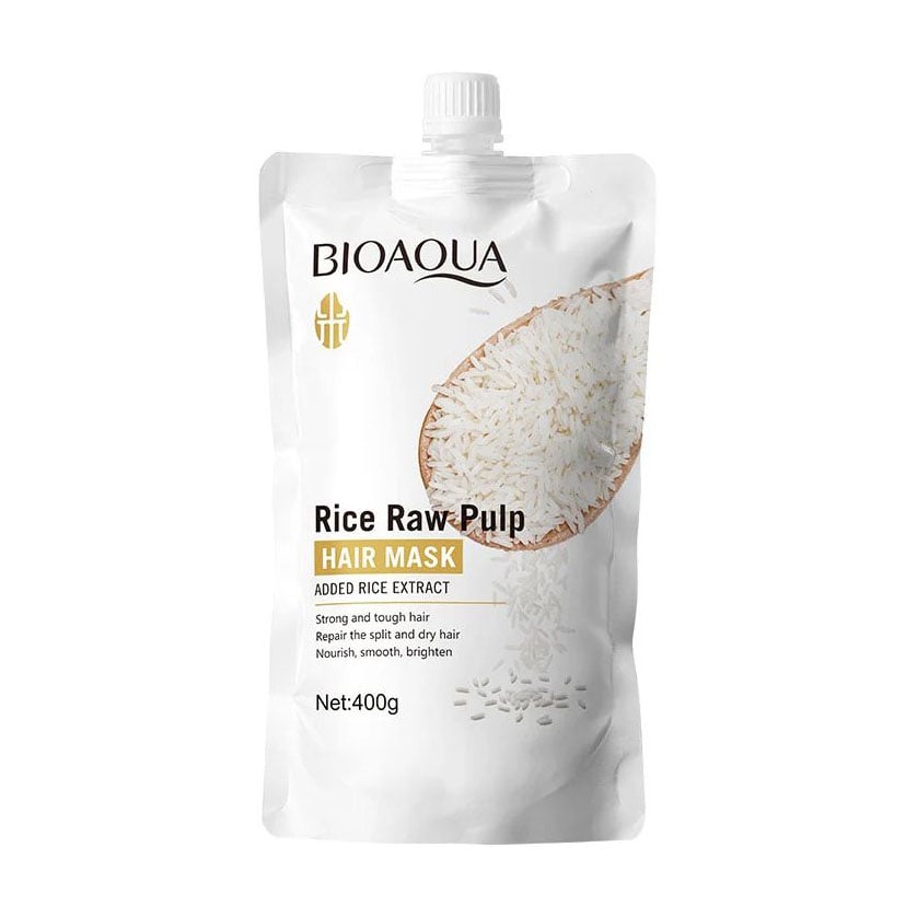 Маска для волосся Bioaqua Rice Raw Pulp Hair Mask, 400 г (дойпак)