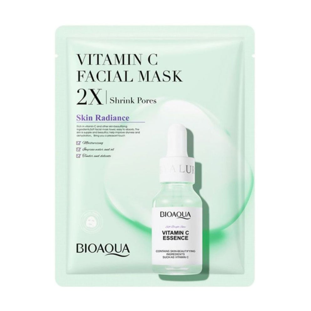 Тканинна маска для обличчя Bioaqua Vitamin C Facial Mask 2Х Shrink Pores з вітаміном С, 30 г