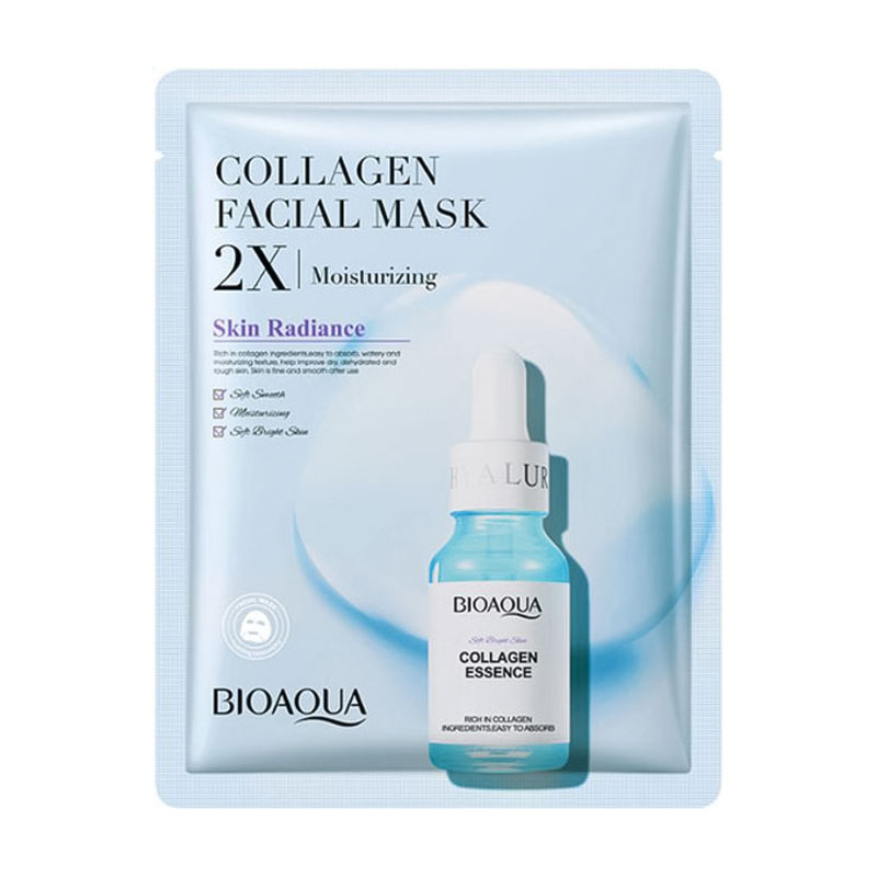 Тканинна зволожувальна маска для обличчя Bioaqua Collagen Facial Mask 2X Moisturizing з колагеном, 30 г